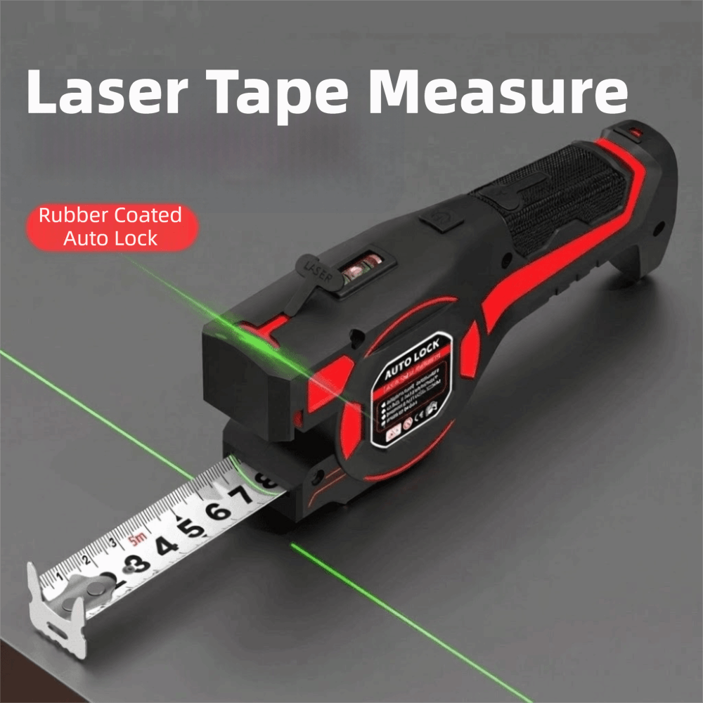 Industrial Laser Tape Measure - Mètre à ruban laser 3-en-1 rétractable